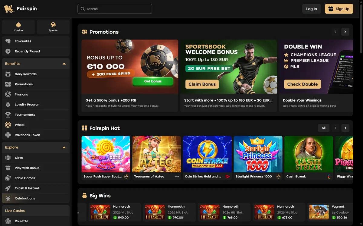 Fairspin home page