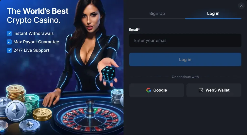What does connect wallet mean: Metawin's login with the single Web3 Wallet button that opens the connect prompt